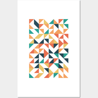 Creative Geometric Colourful Triangle Pattern Posters and Art